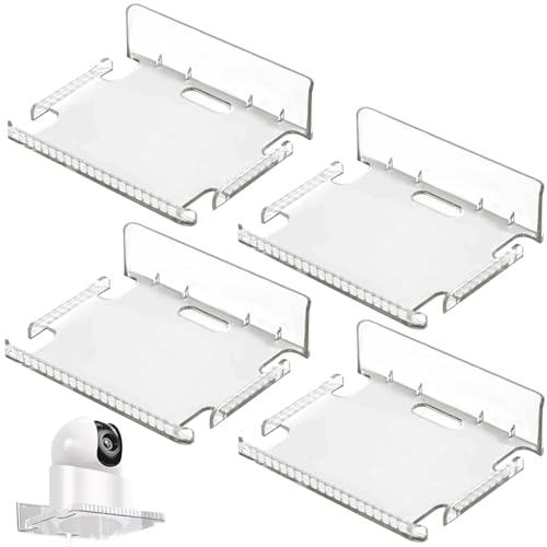Support Mural Camera Bebe - Support Caméra Intérieur, Support Babyphone Universel, Plastiques Supports Kit pour Montage Mural à L'intérieur et à L'extérieur, sans Percage, 4 Pièces