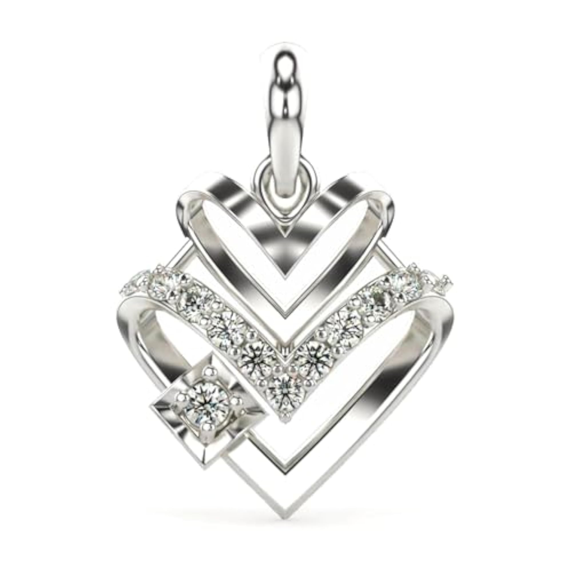 Sterling Silver & Lab Grown Diamond Pendant, 0.12cts