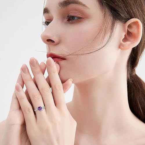 1 Carat Heart Cut Gemstone Engagement Ring for Women, 10K 14K 18K Solid Gold Bridal Birthstone Ring Leaf Vine Art Deco Wedding Promise Rings Gifts for Her Bride Wife Mom Nana Mothers Day2