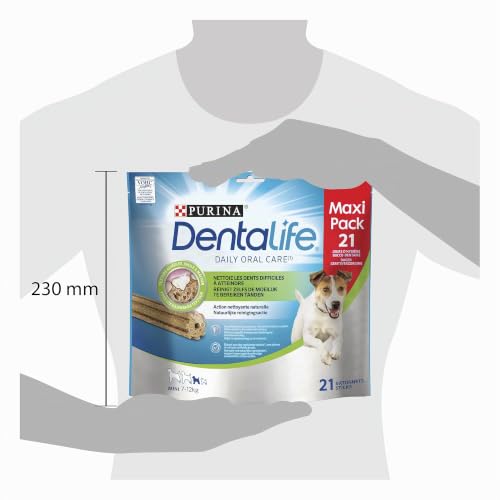 PURINA DENTALIFE MINI | Leckerli für kleine Hunde | 21 Kaustäbchen | Huhn | Maxi Pack | 345 g | Mundhygiene