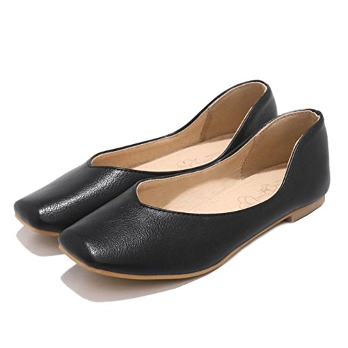 Women Fashion Square Toe Flats with Slip-on3