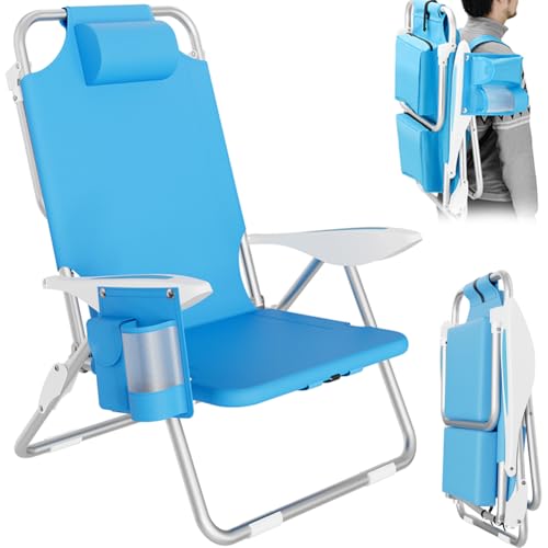 BAKAJI Spiaggina Pieghevole Portatile Sedia Sdraio da Spiaggia Richiudibile Struttura in Alluminio...