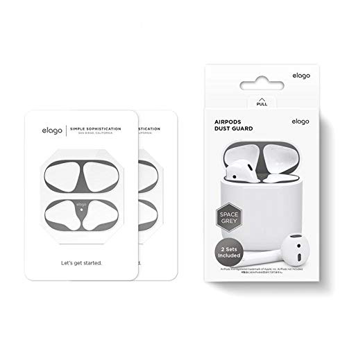 Elago Dust Guard for (2 sets) for Airpods 1 and Airpods 2, Dust-Proof Metal Cover, Ultra Slim, Luxurious Looking - Rose Gold (EAP-GUARD-RGD-2S)