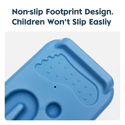 Kids Rocking Seesaw Balance Board Wobble Board with 5 Wooden Balls Sensory Training Rocking Board Balance Training Equipment Children Indoor Outdoor Activity Toy (Blue) - Image 4