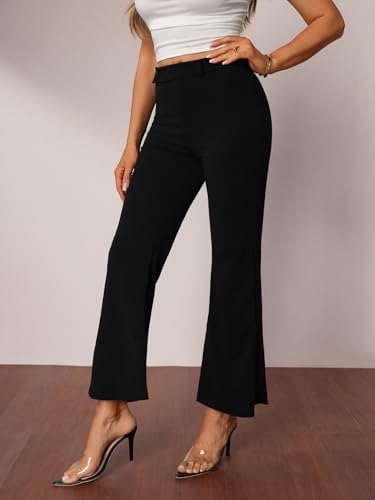 Women's Flare Leg High Waisted Pants Dressy Casual Bell Bottoms Trousers3