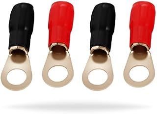 InstallGear 4 Gauge AWG Crimp Ring Terminals Connectors - 4-Pack