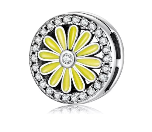 Charm de clip de flor girasol plata 925 para lucir a diario en pulsera reflexions