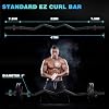 47 EZ Curl Bar Weight Lifting Bar, Standard Barbell Bar for Hip Thrusts/Squats/Lunges for Gym and Home, 1-inch Curling Bars for Weightlifting with 2 Star Collars (300lb Weight Capacity)