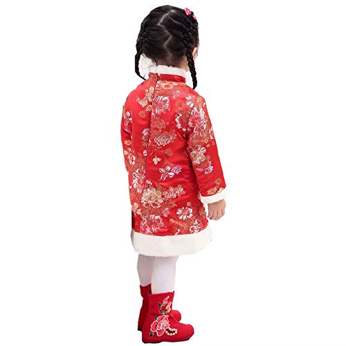 Vestido tradicional chino Qipao para bebé niña miniatura 6
