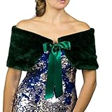 Stola Pelzstola Kunstfell Pelz Schal Brautstola Kunstpelz Fellstola Grün