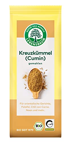 Lebensbaum Kreuzkümmel (Kumin), Bio-Gewürz für orientalische Gerichte mit nussiger Note, aromatisch, gemahlen, 40 g