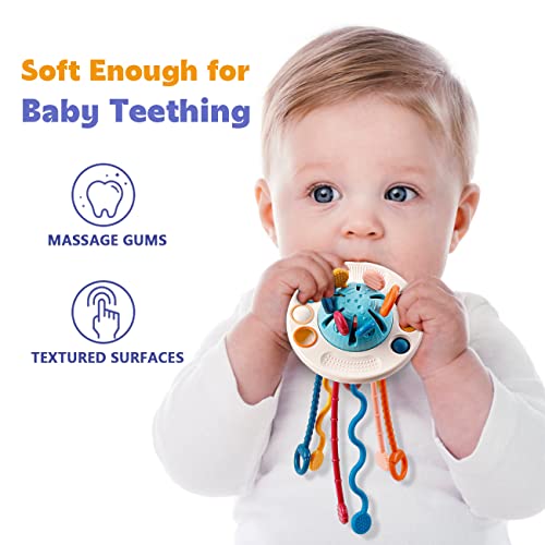 Narrio Toddler Travel Toys For 1 Year Old Boy Girl Gifts, Sensory Food Silicone Pull String Activity Montessori Baby Toys 6-12-18 Months, First One Christmas Birthday Gifts For Girls Age 1-2 #TOP2