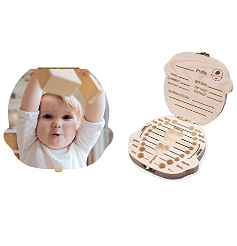 CGFN Caja de dientes de madera para bebés personalizada, ideal para guardar los dientes de los niños Cover