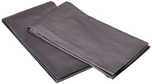 Utopia Bedding Cotton Sateen Zippered Pillow Cases - 2 Pack (Queen, Grey) - Easy Care, Elegant Double Hemmed Stitched Pillow Encasement