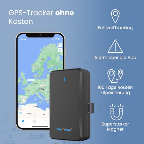 ONNTRACK Portable Pro+ GPS Tracker Auto – Eingebauter Tracker mit Echtzeit GPS Live Tracking, Ohne ABO, 90 Tage Akkulaufzeit, 4G LTE Peilsender mit App-Steuerung und Manipulationsalarm