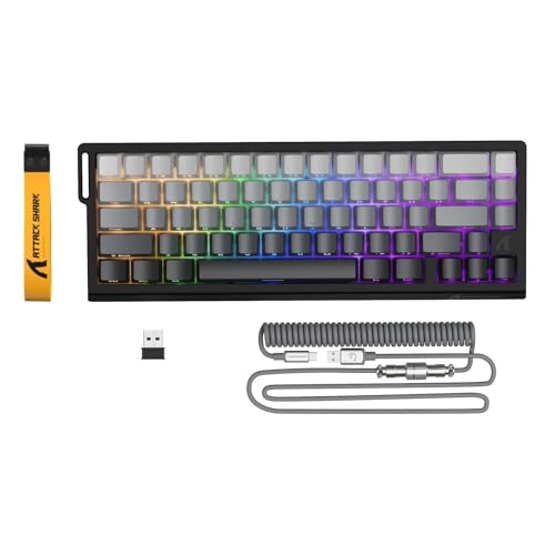 Clavier filaire à effet Hall ATTACK SHARK X68PRO HE 8000Hz Snap Tap RGB noir