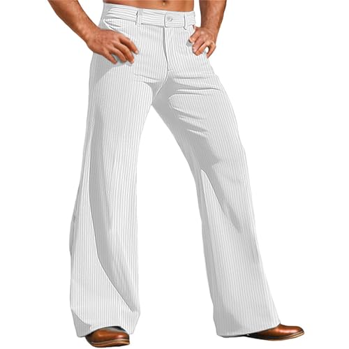 Mens Corduroy Vintage Bell Bottom Pants, 60s 70s Disco, Stretch Slim Fitted for Hippie Party Casual and Work Office