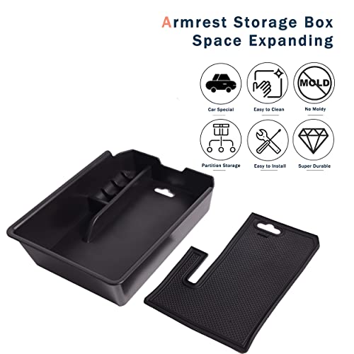 Auto Central Console Aufbewahrungsbox Kompatibel mit X3 G01 X4 G02 2018-2024 /Neu iX3 2021 2022 2023 2024 Autozubehör Innenfront Handschuhfach Mittelkonsole Armlehne Organizer Tray Halter