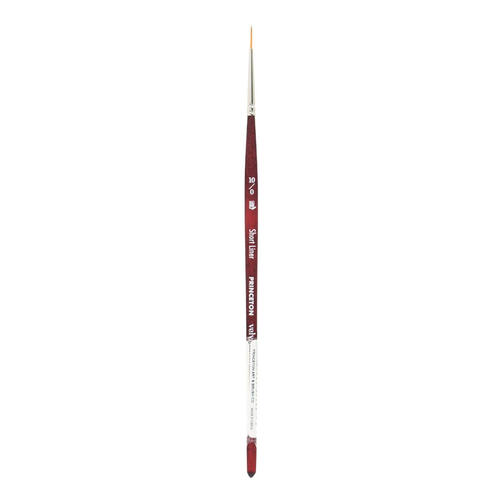 Princeton Velvetouch Artiste, Mixed-Media Brush for Acrylic, Watercolor & Oil, Series 3950 Short Liner Luxury Synthetic, Size 10/0 — image 1