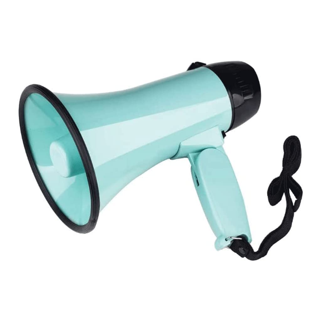 SAAKO Przenośne megafony Bullhorn, przenośne z regulowaną regulacją głośności głośnik Bullhorn, składany uchwyt sędzia ręczny megafon trąbka lekka
