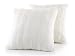 Set of 2 Decorative Throw Pillows - Reversible Faux Fur to Microplush Accent Pillows by Cheer Collection - 18" x 18" - White
