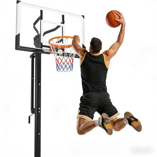 LotFun 53-Inch Adjustable In-Ground Hoop