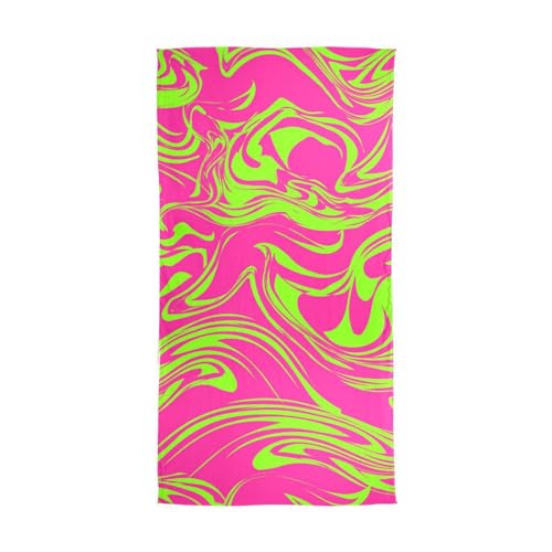 OTVEE Silk Like Scarf Neon Green and Pink Pattern Scarf Soft Lightweight Chiffon Scarf Shawl Wrap for Women2