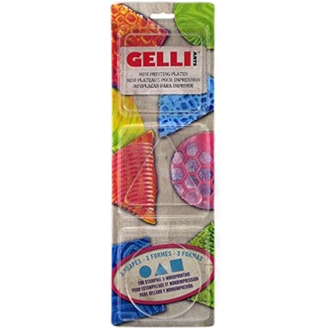 Gelli Arts Printing Plates Minis (Round, Square, Triangle), Transparent Cover