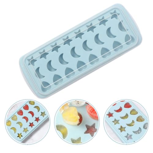 Bandeja de silicona para cubitos de hielo azul con formas miniatura 7