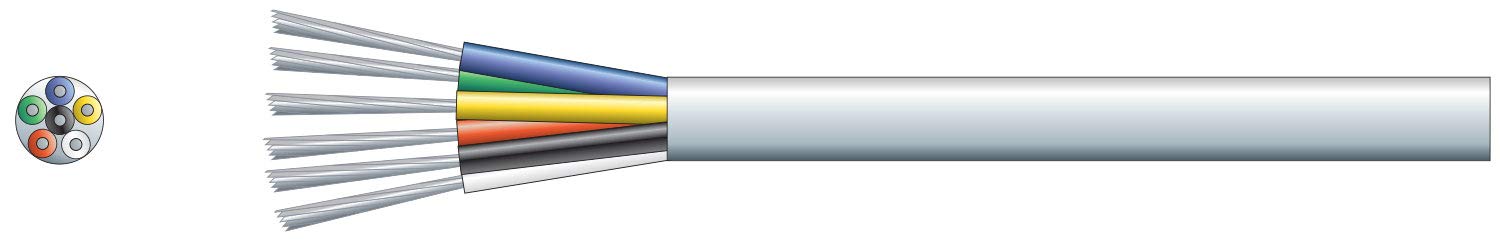 MERCURY Economy Alarm/Signal Cable - 6 Core TCCA Conductor White 100m, 4.2mm diameter, 100m length