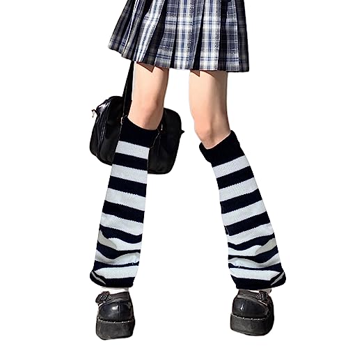 Image of DOOVID Leg Warmers for Women Kawaii Knit Long Socks Girls Harajuku Lolita Leg Warmers Goth Ankle Heap Socks
