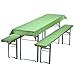 Produktbild DILUMA Auflagenset für Bierzeltgarnitur Uni Biertischdecke 240 x 90 cm (für 220 x 70 cm Biertische) + 2 gepolsterte Bierbankauflagen 220 x 25 cm, Farbe:Grün
