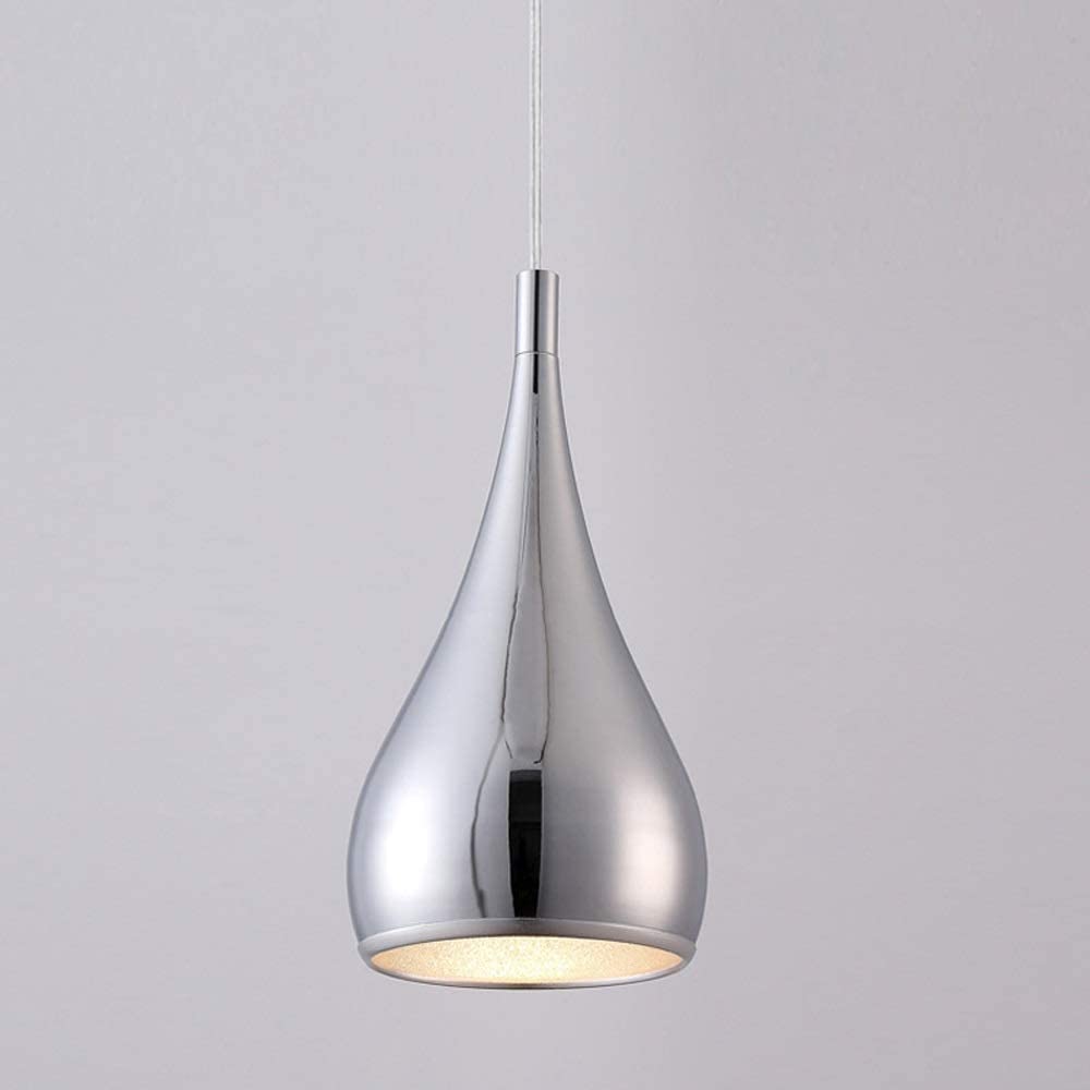 HWSY Modern Designer Teardrop Ceiling Pendant Light - Chrome Ceiling Light Bedroom Height Adjustable Hanging Lamp Chandelier E27,Max.20W Interesting
