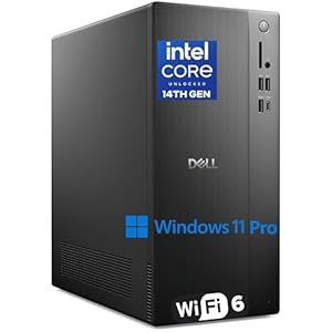 Dell Tower PC Ect1250 Desktop Computers for Home & Business, 14th Gen Intel 4-Core Processor, 16GB DDR5 RAM, 512GB PCIe SSD, WiFi 6, Bluetooth, DisplayPort, HDMI, Type-C, Windows 11 Pro