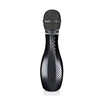 FRIWOL Wireless Bluetooth Handheld Mic Audio Recording and Karaoke Feature for Tablets PCs Smartphones | Disco Light Karaoke Mic Microphone, Black, Standard (7)