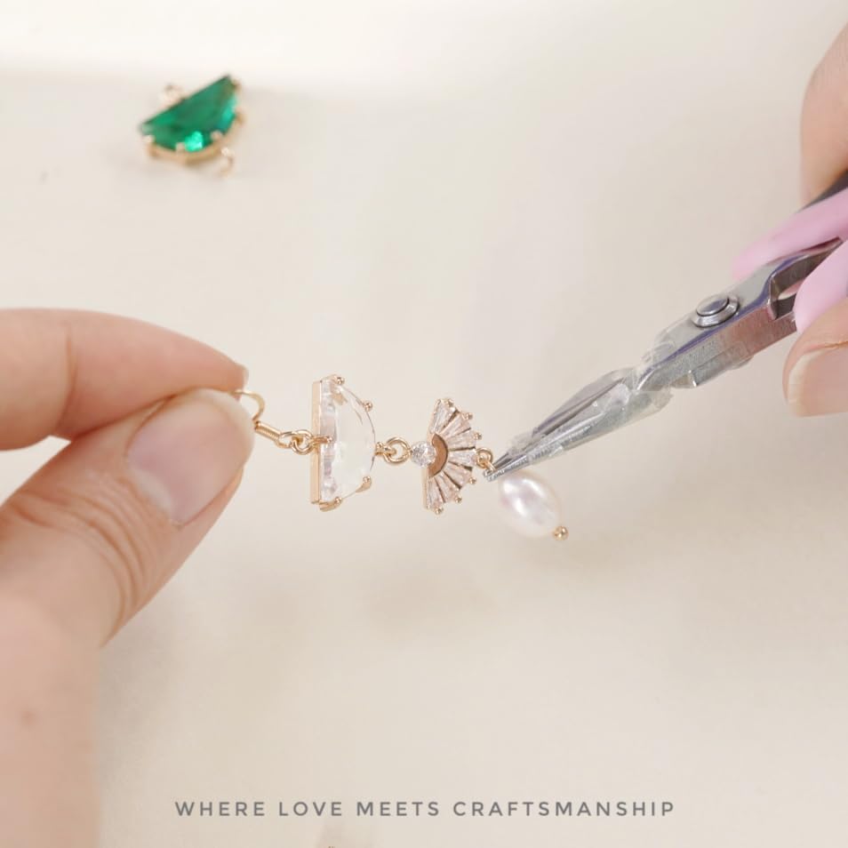 Art Deco Earrings – Emerald Green Drop Chandelier Jewelry for Women, 1920s Vintage Bridal & Wedding Statement Sterling Silver Earrings4