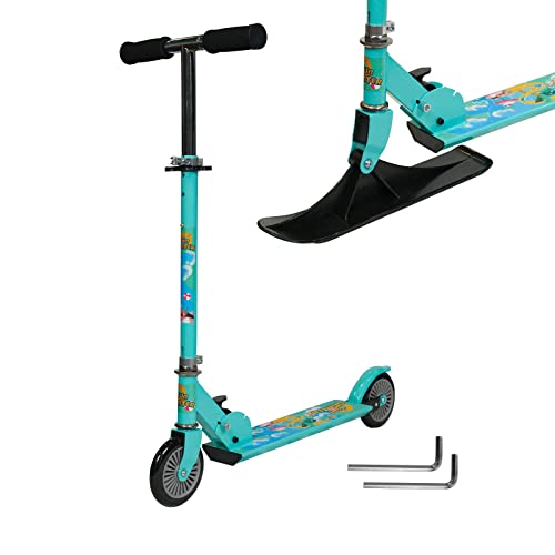 Funwater 2-In-1 Kick Scooter For Kids, Snow Sled Kick Scooter Conversion Kit, Foldable Body, Light Weight, Adjustable Height Handle For Kids, Boys And Girls #TOP15