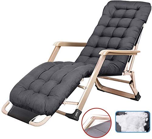 Chaise Zero Gravity pliable et surdimensionnée avec coussin coton pour jardin et patio