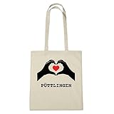 SAG NEIN ZU PLASTIK! JOllify PÜTTLINGEN Umwelttasche Jutetasche B1614jute - Farbe: natur: Hände Herz