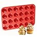 Silicone Muffin Pan Mini 24 Cups Cupcake Pan, Nonstick BPA Free Silicone Baking Pan 1 Pack