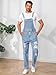 Runcati Mens Denim Bib Overall Ripped Jean Fashion Slim Fit Adjustable Strap Hippie Distressed Jumpsuit