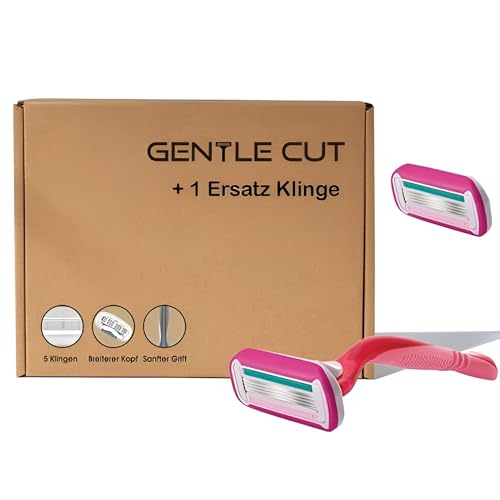 GENTLE CUT - 5-Fach Klingen Damenrasierer - Perfekt für die tägliche Nassrasur, Einfacher Klingenwechsel - Ideal für die moderne Frau - Schonende und effiziente Rasur