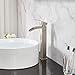 VCCUCINE Modern Vessel Sink Brushed Nickel Tall Waterfall Bathroom Faucet, Single Handle Mixer Vessel Sink Faucet with Pop Up Drain and Two 3/8