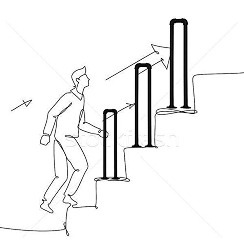 Main courante en fer forgé noir pour 1 marche d'escalier extérieur - 2