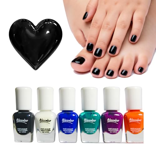 Aieenjor COOL GRIL Party Kinder-nagellack Set, Nagellack Kinder ab 2 3 4 5 Jahre Mädchen Junge Ungiftig, Abziehbar Wasserbasis Kinde Mädchen Geschenk Kit- 6 Farben