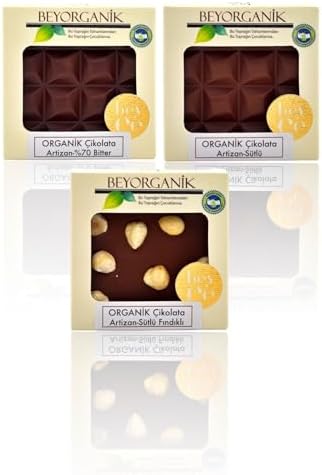 Beyorganik Organik Çikolata Seti 3*lü (Sütlü Fındıklı,Sütlü,%70 Bitter) - Görsel 1
