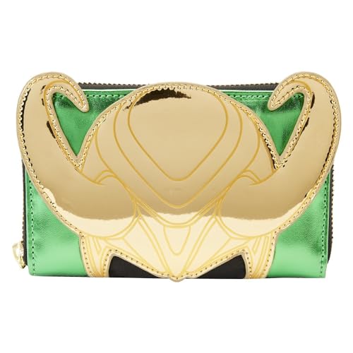 Porte-Monnaie Loki Shine LOUNGEFLY Marvel en Similicuir Premium avec Finitions Brillantes