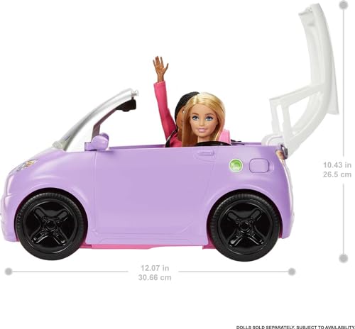Barbie DreamHouse Dollhouse with 70+ Accessories, Working Elevator & Slide, Lights & Sounds + Barbie Car “Electric Vehicle” with Charging Station and Plug