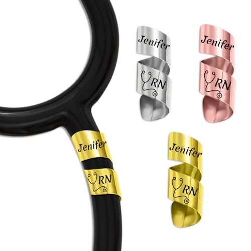 聴診器 ネームタグ パーソナライズ 聴診器チャーム 名前の刻印付き 聴診器アクセサリー 看護師 医師 医療 プロフェッショナルスタイル1