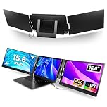 KPKUE 15.6" Laptop Screen Extender Just One Cable for Triple Screen Monitor, FHD Multi Screen Attachment IPS Portable Tri Screen Monitor Fits with 12''-16'' Laptop (Mac Windows Chrome)